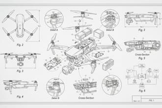 create patent drawings, patent illustrations, utility patent and design