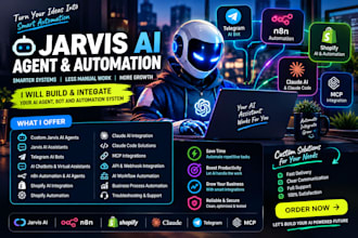 build custom jarvis ai agent, telegram bot, shopify ai, n8n automation claude ai