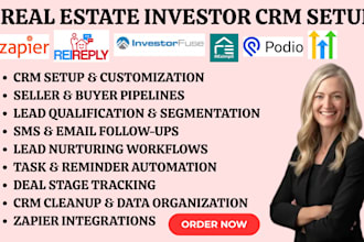 setup real estate investor CRM podio resimpli rei reply ghl follow up automation