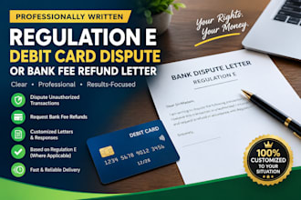 write a professional regulation e debit card dispute or bank fee refund letter