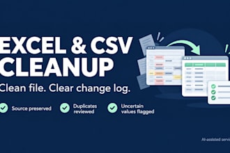 clean your excel or CSV data with a clear change log