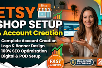 do etsy shop setup, etsy account creation, and etsy SEO listing