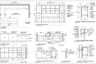 create millwork manufacturing and fabrication shop drawing in autocad