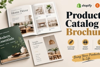 design product catalog brochure or flyer for shopify and etsy store