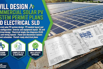 design commercial solar pv system permit plans and electrical sld