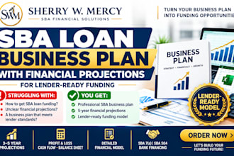 prepare sba business plan with financial projections for loan and lender funding