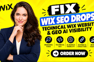 fix wix SEO drops, technical wix website, and GEO ai visibility