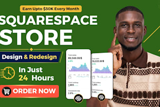 develop, design and build squarespace store, squarespace website or store
