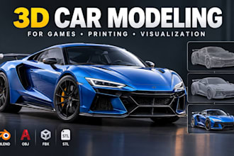 do 3d car modeling, automotive 3d car model, rc car vehicle design and rendering