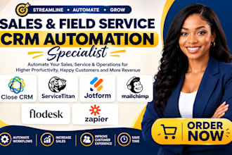 setup close crm servicetitan jotform mailchimp flodesk zapier automation