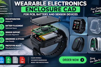 do wearable electronics enclosure cad design for pcb, battery and sensor devices