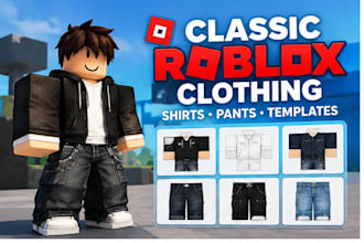 design roblox classic clothing, shirts, pants and outfit templates