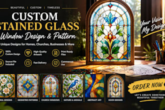 create custom stained glass window design and pattern