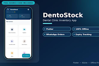 provide a ready flutter dental clinic stock management app source code