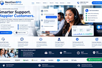 call center bpo website with ai chatbot, customer support and call automation