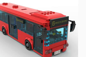 design christmas custom 3d lego model lego car, van, house, manual instructions