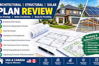 review architectural and structural engineering plan solar plan for canada USA