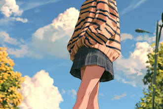 anime character an illustration and anime character