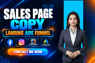 write killer sales page copywriting for landing page, ad copy, and sales funnel