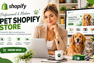 design pet shopify store pet store pet website for dropshipping store shopify