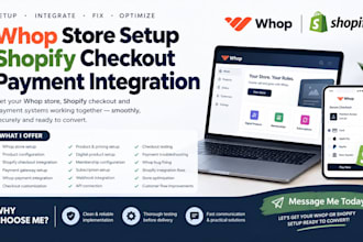 setup custom whop store, whop shopify checkout payment integration, whop bug fix