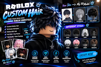create custom roblox hair and 3d avatar hairstyles