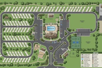 create rv park site plan, campground layout, campsite and property map