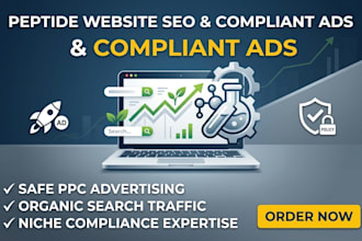 do SEO and compliant ads for peptide website research peptide store