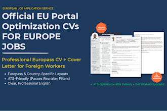 professional CV and cover letter for jobs in europe