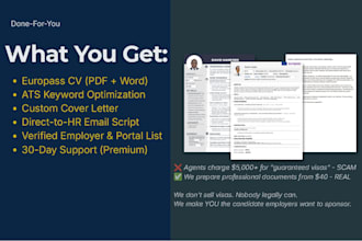 professional CV and cover letter for jobs in europe