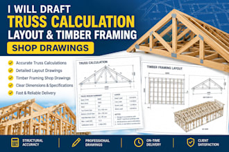 draft truss calculation layout timber framing shop drawings