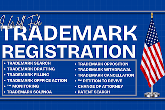 handle USA trademark registration as a trademark attorney