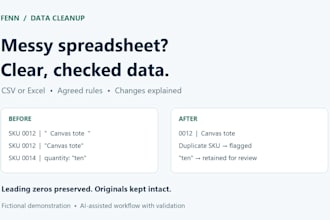 clean and validate your CSV or excel data