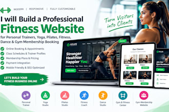 build personal trainer yoga pilates fitness dance gym membership booking website
