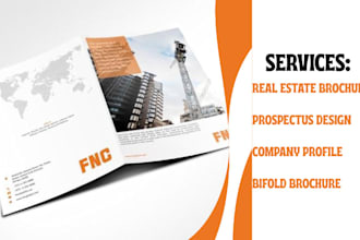 design real estate construction prospectus om, company profile bifold brochure