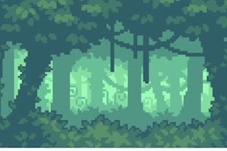 draw pixel art background scene, 2d game environment, and landscape