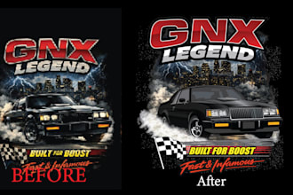 convert ai generated image to high quality car vector t shirt design