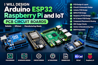 create  kicad pcb design layout and gerber file arduino esp32 raspberry pi