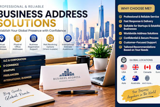 provide verified virtual business address or physical office address worldwide