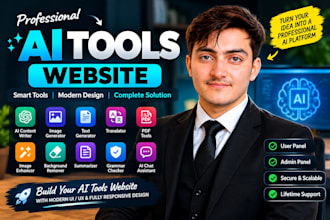 create a professional ai tools website with modern responsive UI