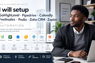 setup gohighlevel pipedrive calendly freshsales podio zoho crm zapier automation