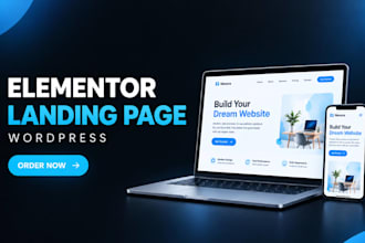 design a modern elementor landing page in wordpress