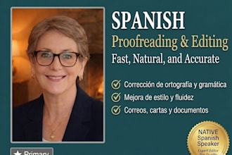 professionally proofread and copy edit your spanish text