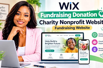 design wix fundraising donation charity nonprofit website fundraising website