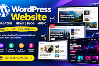 build wordpress magazine website news website  blog website vormac music website