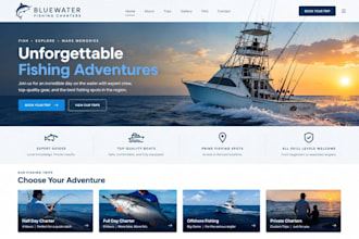 build squarespace fishing charter website fishing tour boat charter website
