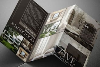 design real estate trifold, listing presentation, corporate investment brochure