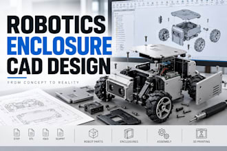 robotics enclosure cad, robotics fusion360 solidworks step, stl robot cad model