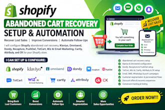 setup abandoned cart recover klaviyo omnisend dondy recapturey