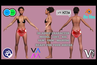 edit, model and convert custom 3d adult character for vrm warudo and virt a mate